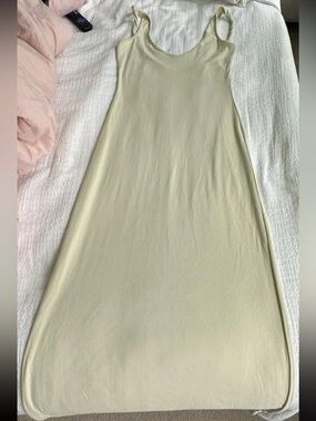 Women’s Cream Scoop Neck Twist Tank Low Back Dress Size S NEW without tags